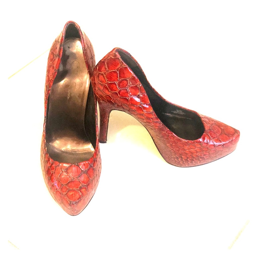 Jessica Simpson Snakeskin Platform Heels